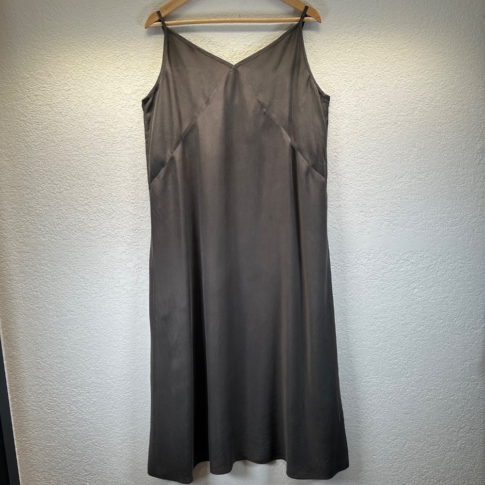 Jenni Kayne Cleo Rio Slip Midi Dress Women's XXL Brown Adjustable Feminine